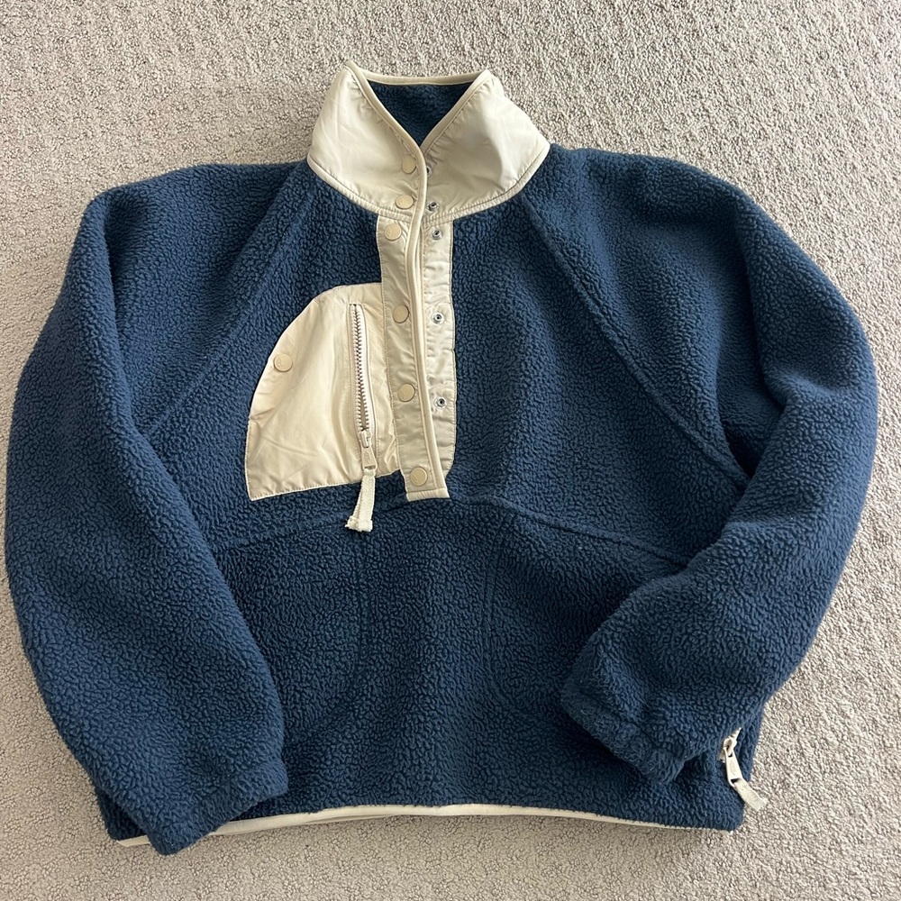 FP Movement Free People Hit The Slopes Combo Fleece Pullover Jacket size small